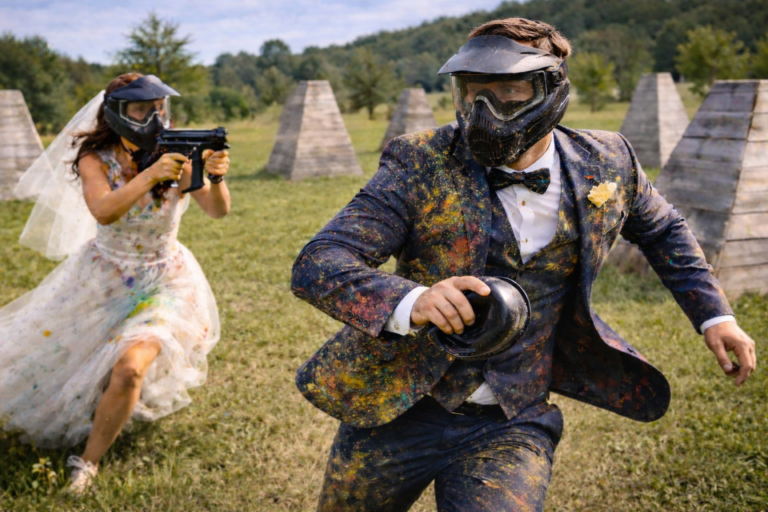 Úkolové paintballové hry na rozlučce Holešov - scénář Cesta k oltáři s organizátorem